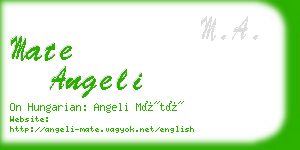 mate angeli business card